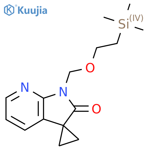 1'-(2-trimethylsilylethoxymethyl)spiro[cyclopropane-1,3'-pyrrolo[2,3-b]pyridine]-2'-one structure