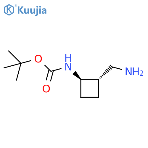 tert-butyl N-[trans-2-(aminomethyl)cyclobutyl]carbamate structure