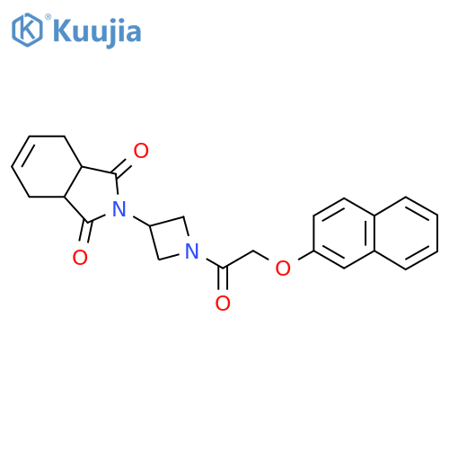 2-(1-(2-(naphthalen-2-yloxy)acetyl)azetidin-3-yl)-3a,4,7,7a-tetrahydro-1H-isoindole-1,3(2H)-dione structure