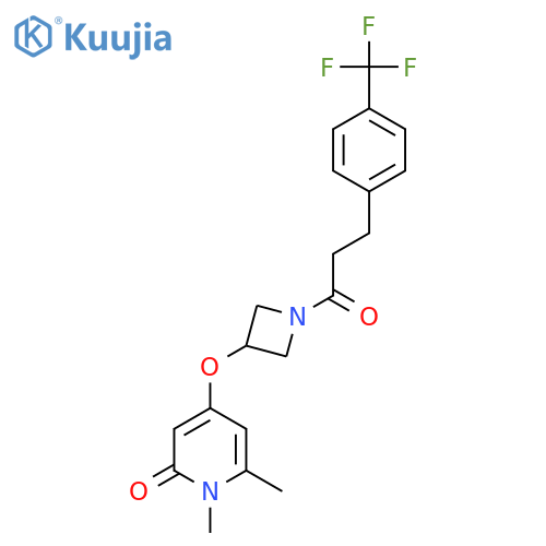 1,6-dimethyl-4-((1-(3-(4-(trifluoromethyl)phenyl)propanoyl)azetidin-3-yl)oxy)pyridin-2(1H)-one structure
