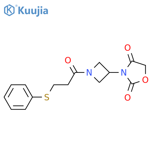 3-[1-(3-phenylsulfanylpropanoyl)azetidin-3-yl]-1,3-oxazolidine-2,4-dione structure