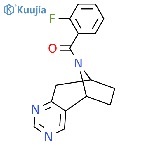 (2-fluorophenyl)((5R,8S)-6,7,8,9-tetrahydro-5H-5,8-epiminocyclohepta[d]pyrimidin-10-yl)methanone structure