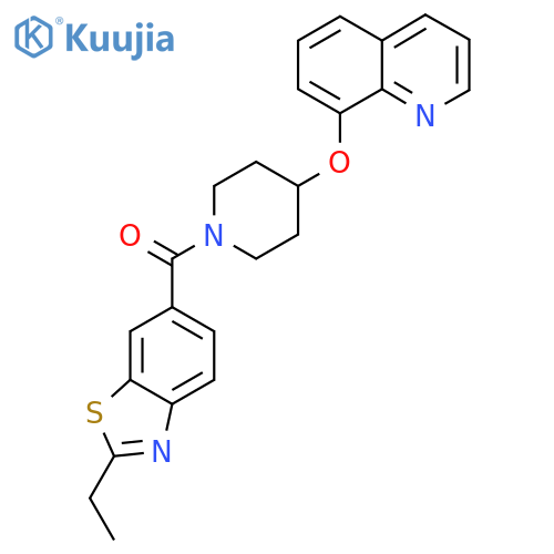 (2-Ethylbenzo[d]thiazol-6-yl)(4-(quinolin-8-yloxy)piperidin-1-yl)methanone structure
