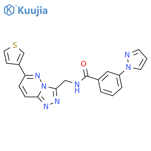 3-(1H-pyrazol-1-yl)-N-{6-(thiophen-3-yl)-1,2,4triazolo4,3-bpyridazin-3-ylmethyl}benzamide structure