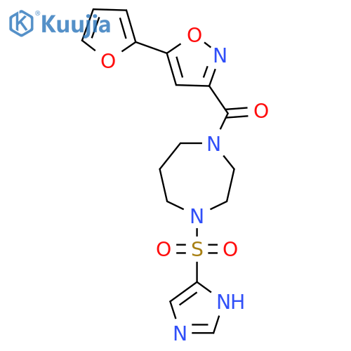 1-5-(furan-2-yl)-1,2-oxazole-3-carbonyl-4-(1H-imidazole-4-sulfonyl)-1,4-diazepane structure