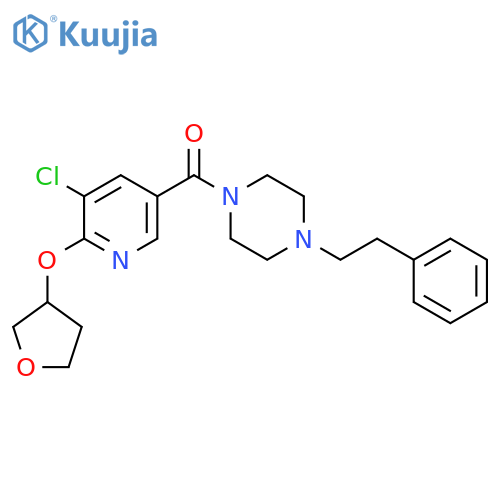 (5-Chloro-6-((tetrahydrofuran-3-yl)oxy)pyridin-3-yl)(4-phenethylpiperazin-1-yl)methanone structure