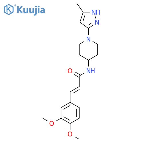(2E)-3-(3,4-dimethoxyphenyl)-N-1-(5-methyl-1H-pyrazol-3-yl)piperidin-4-ylprop-2-enamide structure