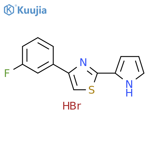 4-(3-fluorophenyl)-2-(1H-pyrrol-2-yl)-1,3-thiazole hydrobromide structure