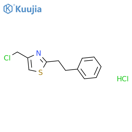 4-(chloromethyl)-2-(2-phenylethyl)-1,3-thiazole hydrochloride structure