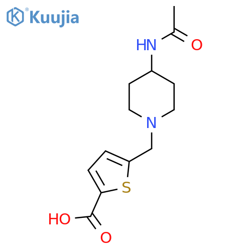 5-[(4-Acetamidopiperidin-1-yl)methyl]thiophene-2-carboxylic acid structure