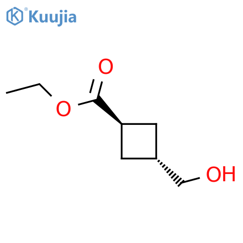 ethyl trans-3-(hydroxymethyl)cyclobutane-1-carboxylate structure