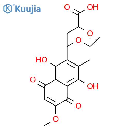 (4R)-7,12-dihydroxy-10-methoxy-2-methyl-8,11-dioxo-1,4,5,6,8,11-hexahydro-2H-2,6-epoxynaphtho[2,3-d]oxocine-4-carboxylic acid structure