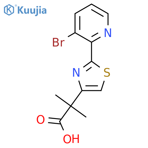 2-2-(3-bromopyridin-2-yl)-1,3-thiazol-4-yl-2-methylpropanoic acid structure