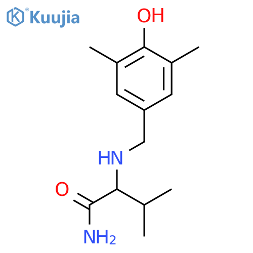 2-{(4-hydroxy-3,5-dimethylphenyl)methylamino}-3-methylbutanamide structure
