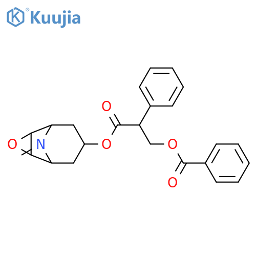 Benzeneacetic acid, a-[(benzoyloxy)methyl]-,9-methyl-3-oxa-9-azatricyclo[3.3.1.02,4]non-7-yl ester, [7(S)-(1a,2b,4b,5a,7b)]- (9CI) structure