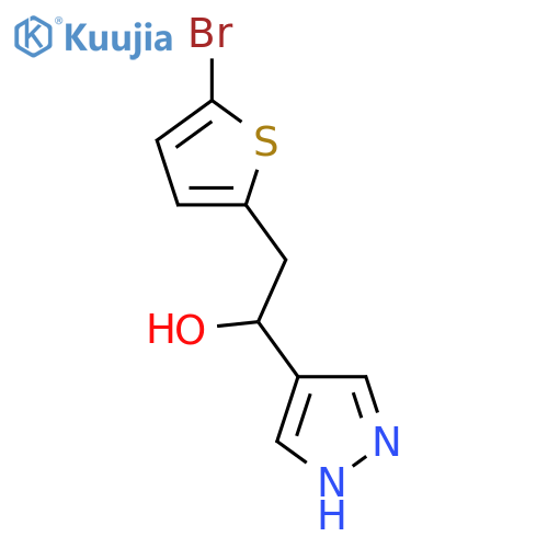2-(5-bromothiophen-2-yl)-1-(1H-pyrazol-4-yl)ethan-1-ol structure