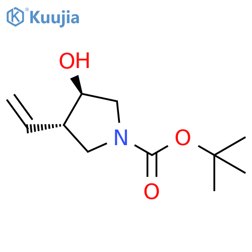 tert-butyl (3R,4S)-3-hydroxy-4-vinyl-pyrrolidine-1-carboxylate structure