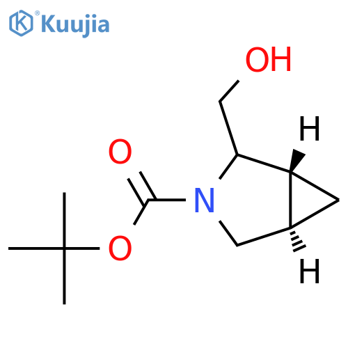 tert-butyl (1R,2S,5S)-2-(hydroxymethyl)-3-azabicyclo[3.1.0]hexane-3-carboxylate structure