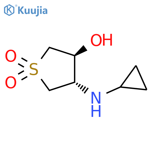trans-3-(cyclopropylamino)-4-hydroxy-1lambda6-thiolane-1,1-dione structure