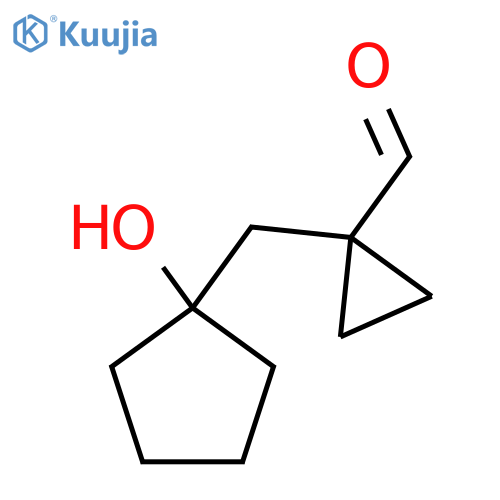 1-(1-hydroxycyclopentyl)methylcyclopropane-1-carbaldehyde structure