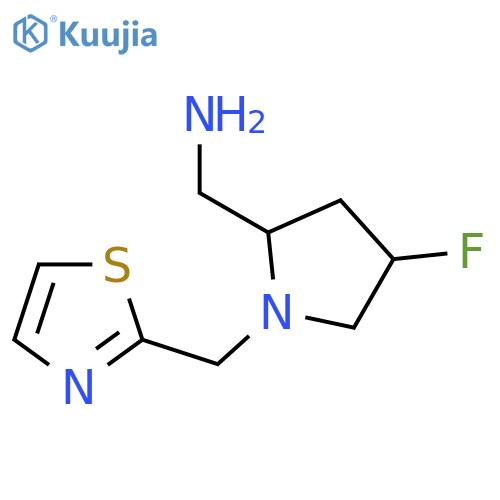 {4-fluoro-1-(1,3-thiazol-2-yl)methylpyrrolidin-2-yl}methanamine structure