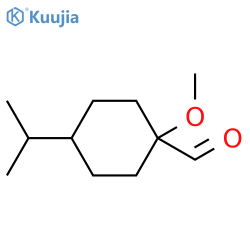 1-methoxy-4-(propan-2-yl)cyclohexane-1-carbaldehyde structure