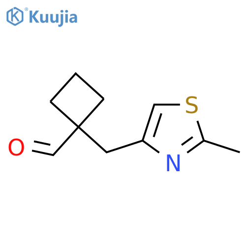 1-(2-methyl-1,3-thiazol-4-yl)methylcyclobutane-1-carbaldehyde structure