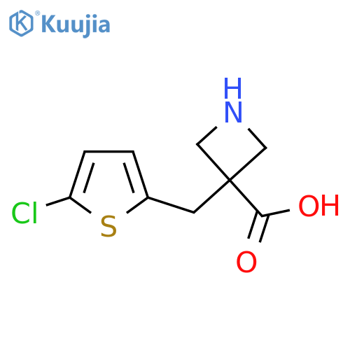 3-[(5-Chlorothiophen-2-yl)methyl]azetidine-3-carboxylic acid structure