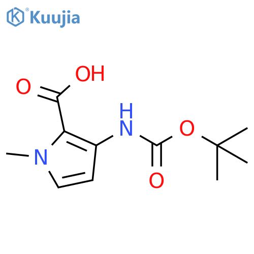3-{(tert-butoxy)carbonylamino}-1-methyl-1H-pyrrole-2-carboxylic acid structure