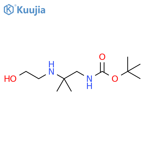 tert-butyl N-{2-(2-hydroxyethyl)amino-2-methylpropyl}carbamate structure