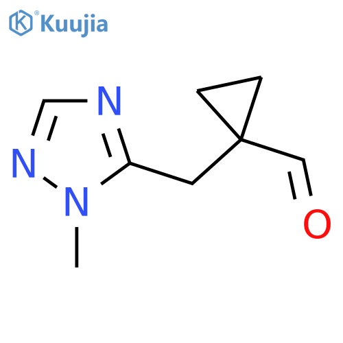 1-(1-methyl-1H-1,2,4-triazol-5-yl)methylcyclopropane-1-carbaldehyde structure