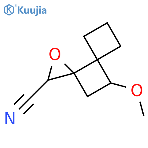 8-Methoxy-1-oxadispiro[2.0.3^{4}.2^{3}]nonane-2-carbonitrile structure