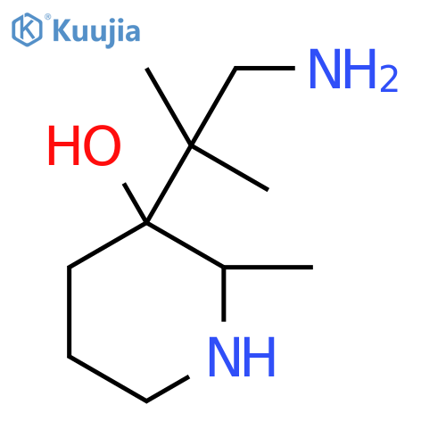 3-(1-Amino-2-methylpropan-2-yl)-2-methylpiperidin-3-ol structure