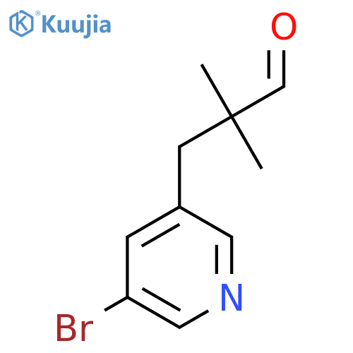 3-(5-bromopyridin-3-yl)-2,2-dimethylpropanal structure
