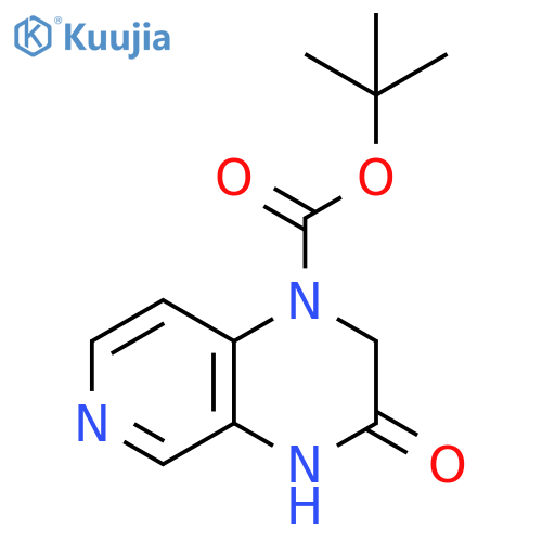 Pyrido[3,4-b]pyrazine-1(2H)-carboxylic acid, 3,4-dihydro-3-oxo-, 1,1-dimethylethyl ester structure