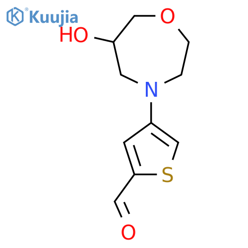 4-(6-Hydroxy-1,4-oxazepan-4-yl)thiophene-2-carbaldehyde structure