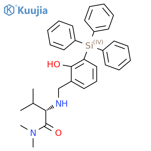 (S)-2-((2-Hydroxy-3-(triphenylsilyl)benzyl)amino)-N,N,3-trimethylbutanamide structure