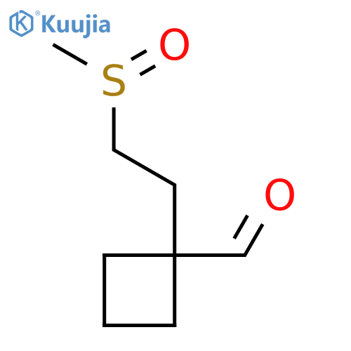 1-(2-methanesulfinylethyl)cyclobutane-1-carbaldehyde structure