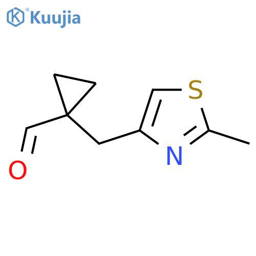 1-(2-methyl-1,3-thiazol-4-yl)methylcyclopropane-1-carbaldehyde structure
