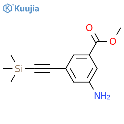 Benzoic acid, 3-amino-5-[2-(trimethylsilyl)ethynyl]-, methyl ester structure
