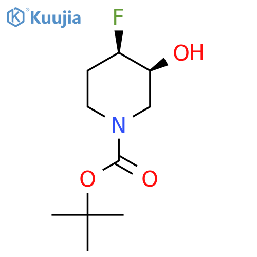 tert-butyl cis-4-fluoro-3-hydroxypiperidine-1-carboxylate structure