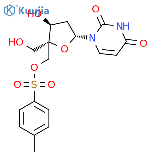 Uridine, 2'-deoxy-4'-C-[[[(4-methylphenyl)sulfonyl]oxy]methyl]- structure
