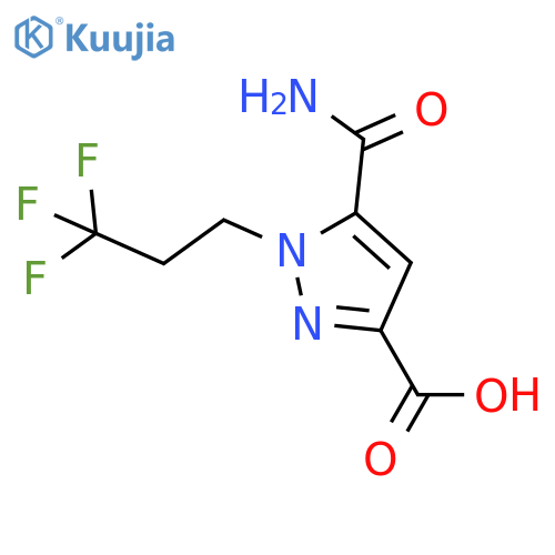 5-(aminocarbonyl)-1-(3,3,3-trifluoropropyl)-1H-pyrazole-3-carboxylic acid structure
