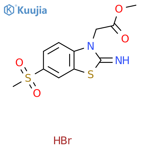 methyl 2-(2-imino-6-methanesulfonyl-2,3-dihydro-1,3-benzothiazol-3-yl)acetate hydrobromide structure