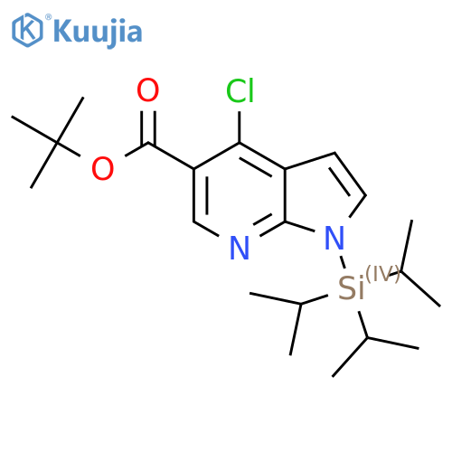 Tert-butyl 4-chloro-1-(triisopropylsilyl)-1H-pyrrolo[2,3-b]pyridine-5-carboxylate structure