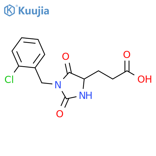 3-{1-(2-Chlorophenyl)methyl-2,5-dioxoimidazolidin-4-yl}propanoic Acid structure