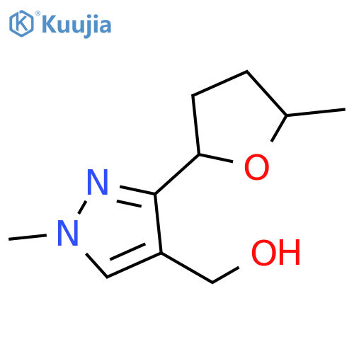 1H-Pyrazole-4-methanol, 1-methyl-3-(tetrahydro-5-methyl-2-furanyl)- structure