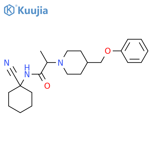 N-(1-Cyanocyclohexyl)-2-[4-(phenoxymethyl)piperidin-1-yl]propanamide structure