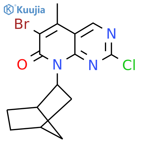 8-(Bicyclo[2.2.1]heptan-2-yl)-6-bromo-2-chloro-5-methylpyrido[2,3-d]pyrimidin-7(8H)-one structure