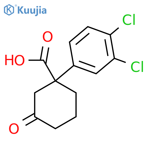 1-(3,4-Dichlorophenyl)-3-oxocyclohexanecarboxylic acid structure